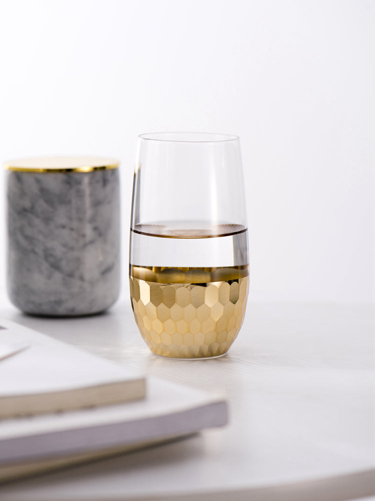 Nordic Luxury Gold-Plated Glass Cups - Versatile Set