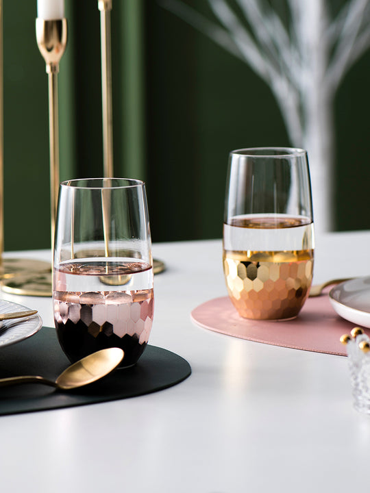 Nordic Luxury Gold-Plated Glass Cups - Versatile Set