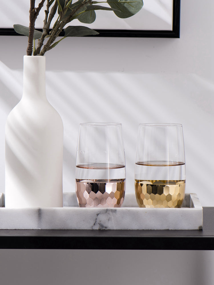 Nordic Luxury Gold-Plated Glass Cups - Versatile Set