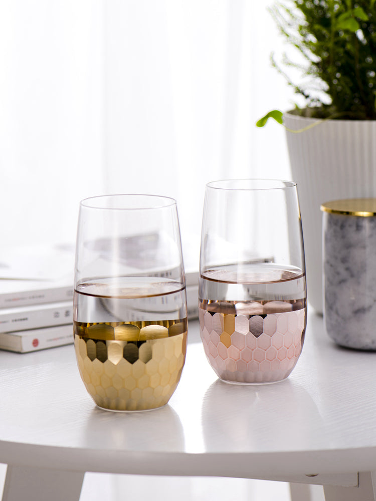 Nordic Luxury Gold-Plated Glass Cups - Versatile Set