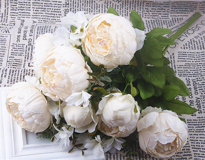 13 Core-spun Peony Decorative Artificial Flowers