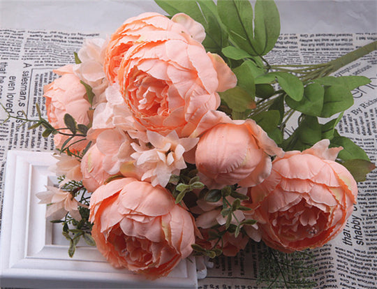 13 Core-spun Peony Decorative Artificial Flowers