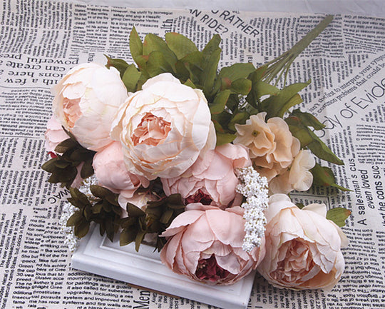 13 Core-spun Peony Decorative Artificial Flowers