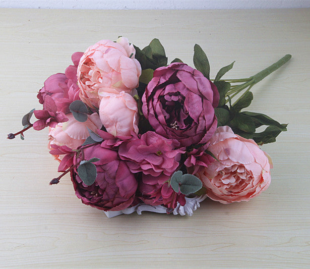 13 Core-spun Peony Decorative Artificial Flowers