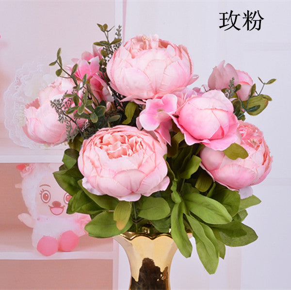 13 Core-spun Peony Decorative Artificial Flowers