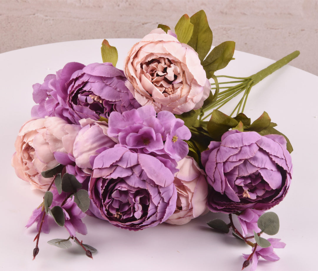 13 Core-spun Peony Decorative Artificial Flowers