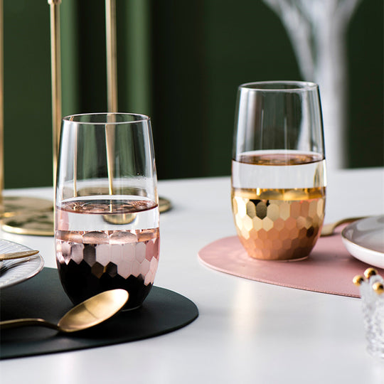 Nordic Luxury Gold-Plated Glass Cups - Versatile Set