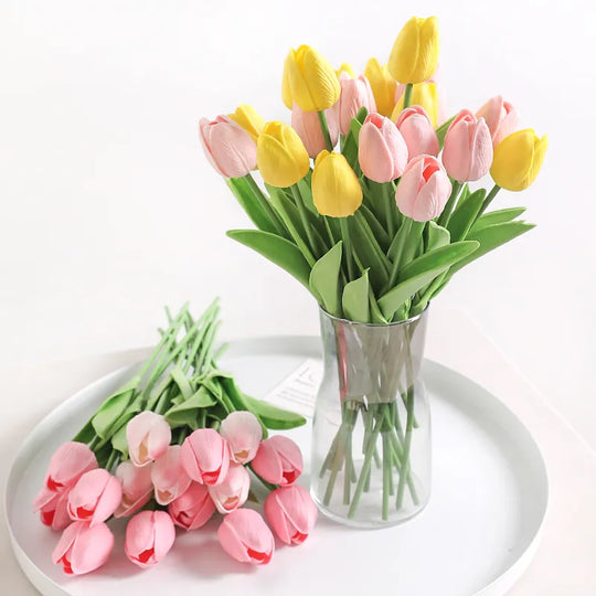 5/10Pcs Artificial Flowers Tulip Bouquet PE Fake Flowers Wedding Garden Decoration Outdoor Home Garden Bouquet Vase Decor Plants