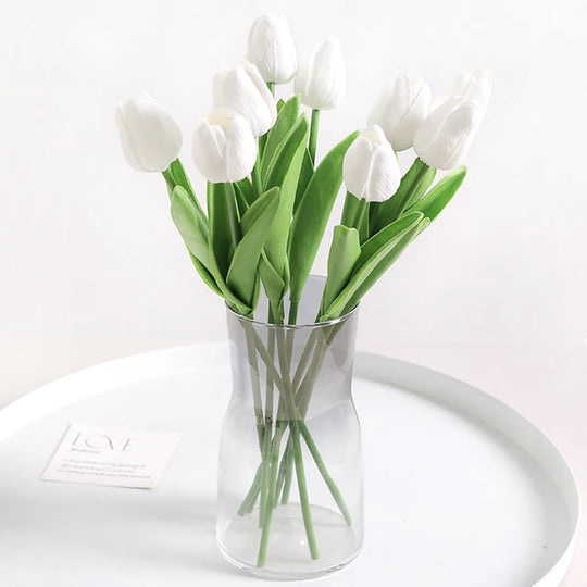 5/10Pcs Artificial Flowers Tulip Bouquet PE Fake Flowers Wedding Garden Decoration Outdoor Home Garden Bouquet Vase Decor Plants