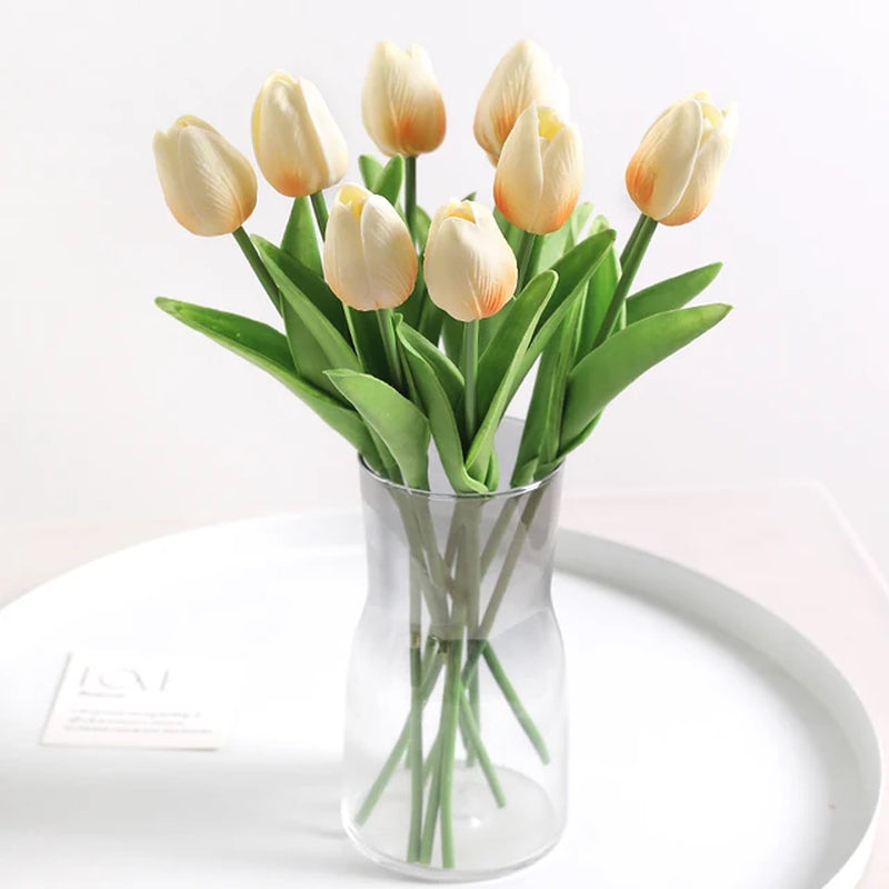 5/10Pcs Artificial Flowers Tulip Bouquet PE Fake Flowers Wedding Garden Decoration Outdoor Home Garden Bouquet Vase Decor Plants