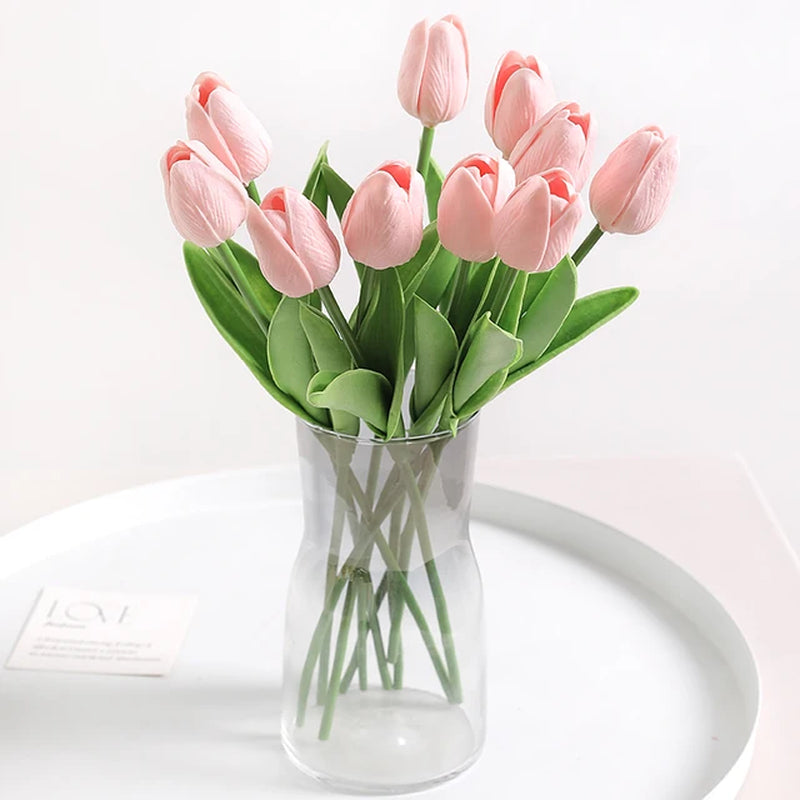 5/10Pcs Artificial Flowers Tulip Bouquet PE Fake Flowers Wedding Garden Decoration Outdoor Home Garden Bouquet Vase Decor Plants