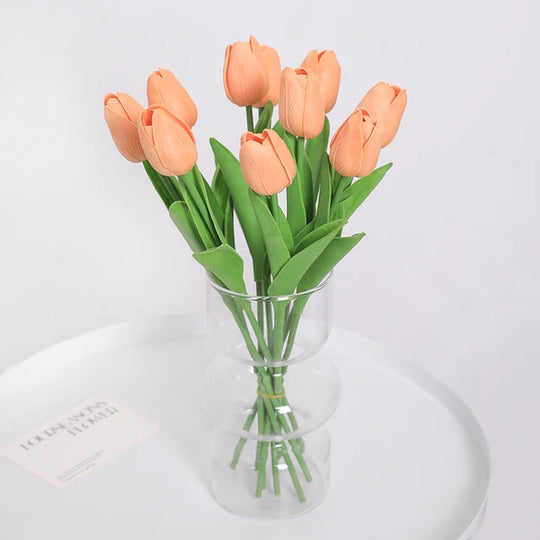 5/10Pcs Artificial Flowers Tulip Bouquet PE Fake Flowers Wedding Garden Decoration Outdoor Home Garden Bouquet Vase Decor Plants