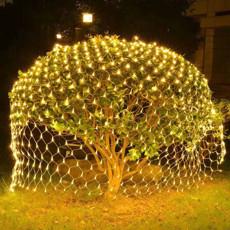 1.5MX1.5M 2X3M Garlands LED String Christmas Net Lights Fairy Xmas Party Outdoor Garden Wedding Decoration Home Curtain Decor