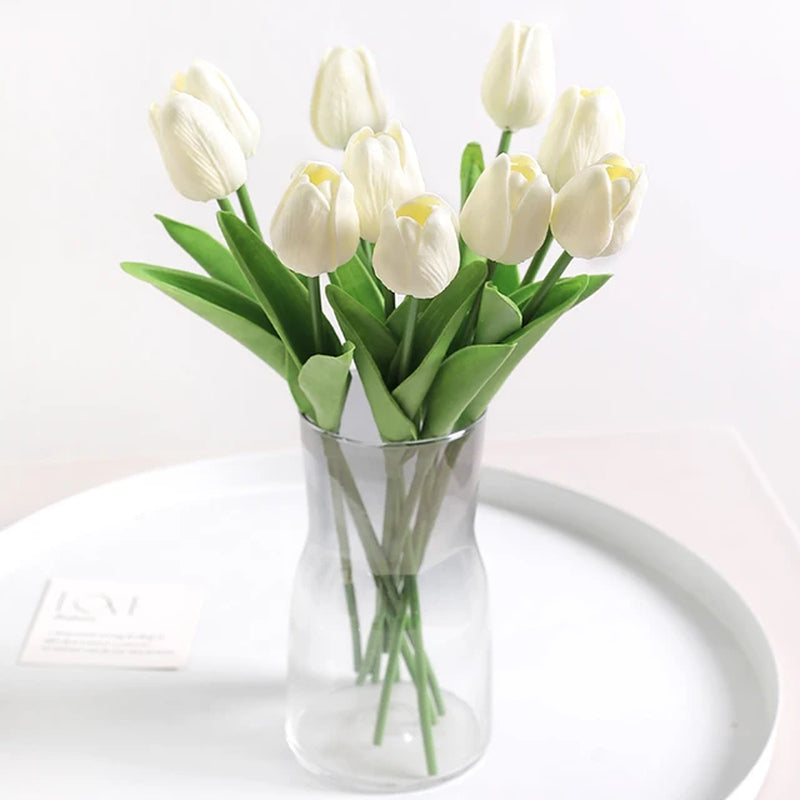 5/10Pcs Artificial Flowers Tulip Bouquet PE Fake Flowers Wedding Garden Decoration Outdoor Home Garden Bouquet Vase Decor Plants